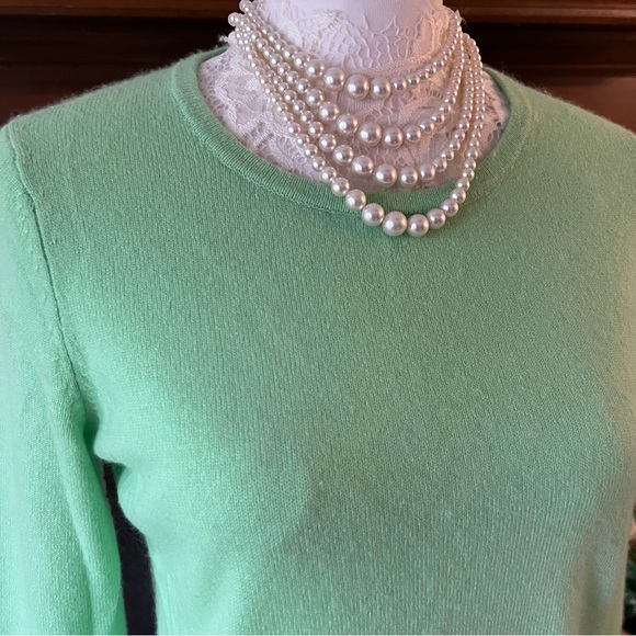 Talbots 100% Cashmere green long sleeve petite sweater size sp - Picture 2 of 8
